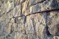 Generative AI Image of Tilt Angle Shot of Natural Stone Wall with Grid Pattern