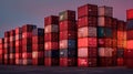 Towering stacks of shipping containers at the bustling port, representing global trade Royalty Free Stock Photo