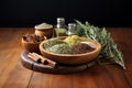Generative AI Image of Traditional Dried Herbal Medicine Ingredients on Wooden Table Royalty Free Stock Photo
