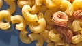 Uncooked macaroni pasta: A mesmerizing arrangement of slender, pale yellow pasta tubes