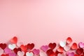 Generative AI Image of Valentine Day with Heart Love Craft on Pink Background