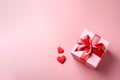 Generative AI Image of Valentine Gift Box with Blank Space on Pink Background