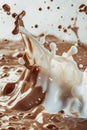 Generative AI Image of Wave Splash of Vanilla Chocolate Milk Mix Royalty Free Stock Photo
