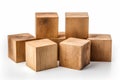 Generative AI Image of Wooden Beam Blocks on Isolated Background