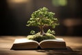 Generative AI Image of World Environmental Education Day with Tree on a Open Book