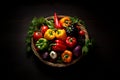 Generative AI Image of World Vegan Day with Various Vegetables in Basket