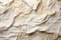 Generative AI Image of Wrinkled Crumpled Brownish White Paper Texture Background with Blank Space Royalty Free Stock Photo