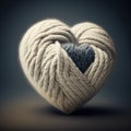 Generative AI image of yarn bundle in heart shape