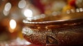 Generative AI Indian Hindu wedding ceremony ritual items close up business concept.