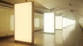 Generative AI Indoor outdoor city light mall shop template Blank billboard mock up in a subway station underground