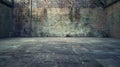Generative AI Industrial background, empty grunge urban street with warehouse brick wall business concept. Royalty Free Stock Photo