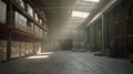 Generative AI interior of a warehouse business concept.