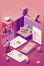 Generative AI of Isometric concept illustration of business analysis