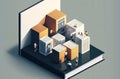 Generative AI of Isometric concept illustration of business analysis