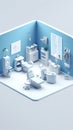 Generative AI Isometric Hospital Interior- Royalty Free Stock Photo