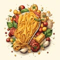 Generative AI Italian Cuisine- Royalty Free Stock Photo