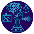 Generative AI Lab icon. Vector thin line illustration Royalty Free Stock Photo