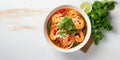 Laksa Shrimp bowl glass noodle dish top view copy space 4
