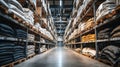 Generative AI Large Warehouse Interior with Pallet Racking System Storage of Sack Goods and Inventory Management S Royalty Free Stock Photo