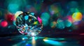 Generative AI Lens Flare Abstract Bokeh Lights Leaking Reflection of a Glass round Diamond Crystal Jewelry Defocus Royalty Free Stock Photo