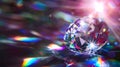 Generative AI Lens Flare Abstract Bokeh Lights Leaking Reflection of a Glass round Diamond Crystal Jewelry Defocus Royalty Free Stock Photo