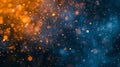 Generative AI Light flare overlay Defocused glow Old film effect Blur orange blue color smeared flecks texture on Royalty Free Stock Photo