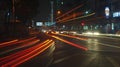 Generative AI the light trails on the street in shanghai china business concept. Royalty Free Stock Photo