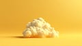 Generative AI, Light yellow fantastic 3d clouds on the floor, sky and landscape.