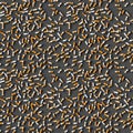 Generative ai. Lots of cigarette filters on the background of gray asphalt. Seamless texture Royalty Free Stock Photo