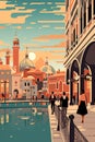 Generative AI Love in Venice Concept-