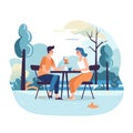 Generative AI Lovers Couple Relax Outdoor-