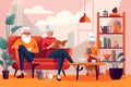 Generative AI Lovers Couple Relax Spend-