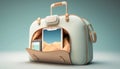 luggage travel minimal concept pastel holiday. communication generative ai