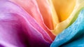Generative AI Macro shot of colorful layers of translucent fabric representing texture and design in art textiles