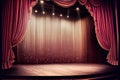 Generative AI: Magic theater stage red curtains Show Spotlight Royalty Free Stock Photo