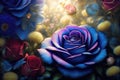 Generative AI: Magical enchanted rose landscape