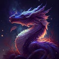 Generative AI: Majestic dragon over magic mystical sky