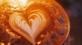 Generative AI Making of cafe latte art heart shape business concept.