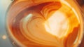 Generative AI Making of cafe latte art heart shape business concept.