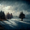 GENERATIVE AI, GENERATIVE, AI, melancholic landscape of a winter day