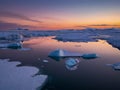 Melting polar ice, twilight nuances Royalty Free Stock Photo