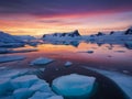 Melting polar ice, twilight nuances Royalty Free Stock Photo