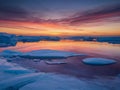 Melting polar ice, twilight nuances Royalty Free Stock Photo