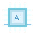 Generative AI microchip icon