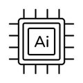 Generative AI microchip icon