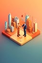 Generative AI Miniature Business People Signing-