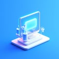 Generative AI Mock up desktop computer- Royalty Free Stock Photo
