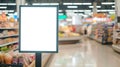 Generative AI Mockup advertising board in front of supermarket Blank price list board Mock up billboard for your t Royalty Free Stock Photo