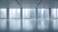 Generative AI modern building and empty floor with skyline business concept. Royalty Free Stock Photo