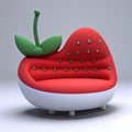 Generative AI:modern fantasy strawberry armchair design